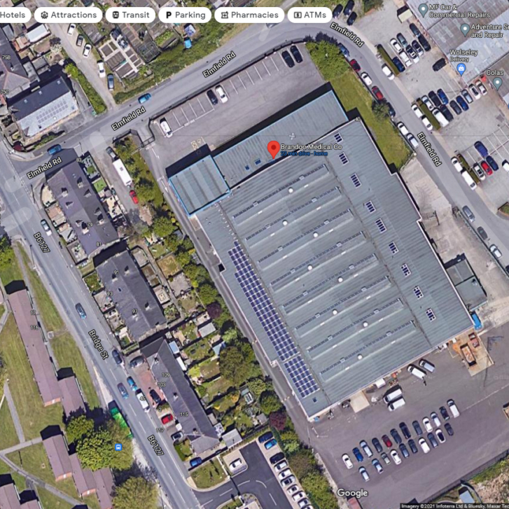 Brandon medical net zero sustainability solar panels premises