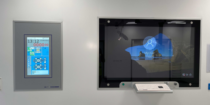 Wall of Knowledge at Greater-Manchester-Major-Trauma-Hospital---RAPTOR-Medicontrol-and-PACS Intelligent Theatre control panel and Symposia PACS