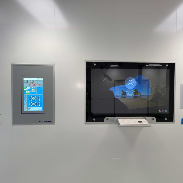 Wall of Knowledge at Greater-Manchester-Major-Trauma-Hospital---RAPTOR-Medicontrol-and-PACS Intelligent Theatre control panel and Symposia PACS